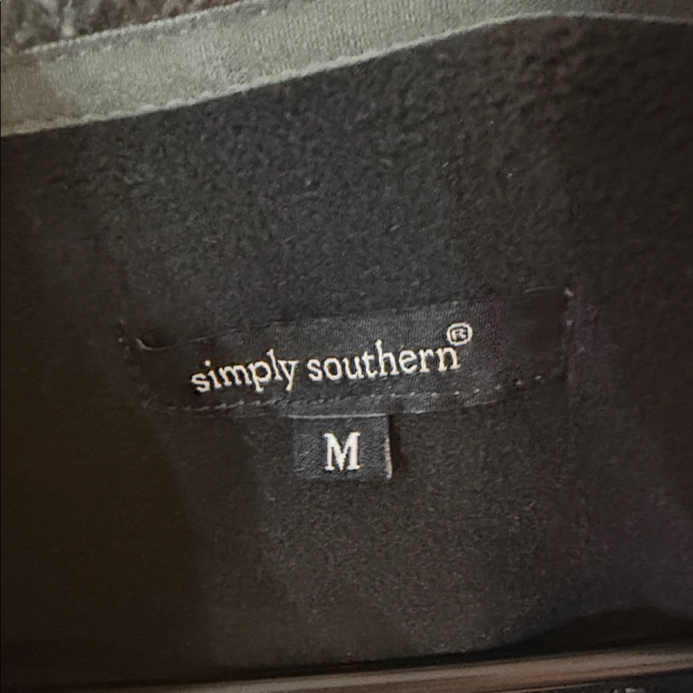 Simply Southern Charcoal Plaid Fleece Vest - Picture 2 of 3